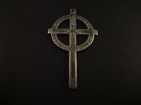 Confixus sum cruci Christo ( Ik ben met Christus gekruisigd) sleutelhanger
